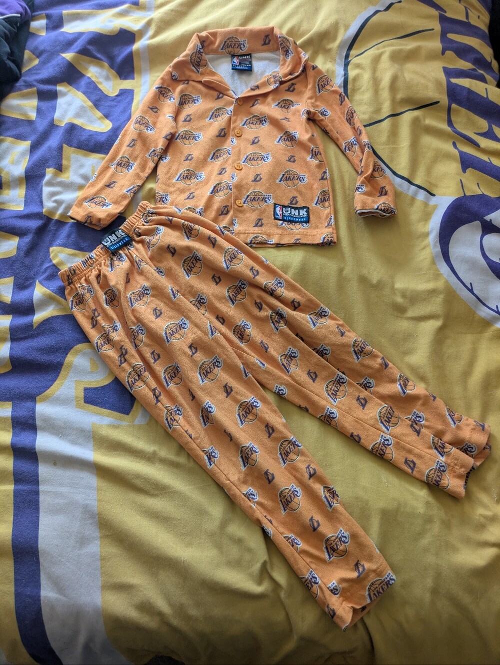 Boys 5T-6T  Unk Orange Lakers All-Over Print Kids Pajama Set